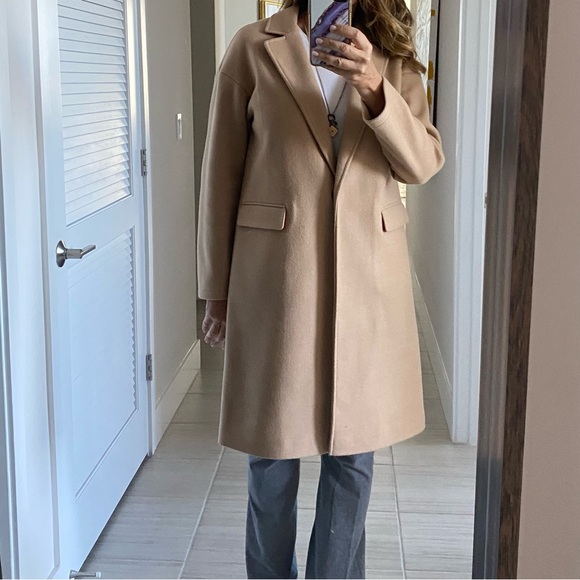 TOPSHOP Lily Notch-collar,  3/4 Camel Coat Size 6. - Picture 4 of 8